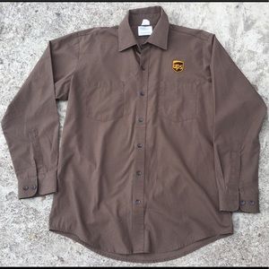 UPS Work Delivery Brown Long Sleeve Shirt size Large